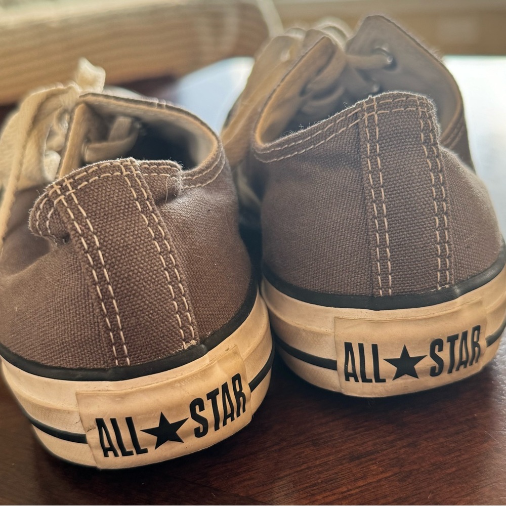Dark Grey low top converse- used.